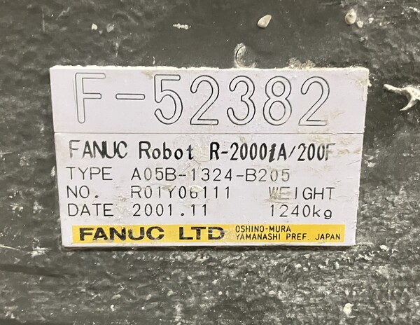 Fanuc R 2000iA 20F 6 Axis Robot 440 9 Lb Payload 2001 For Sale