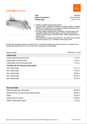 Kasto #BBS1260/1560, 200" travel, 60" throat, 50" vertical, 3" blade, CNC Control, mint - Image 9