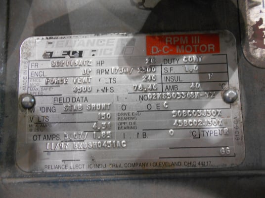 20 HP 1800 RPM Reliance, Frame 2113ATZ, DPFG-BV, 240VA, 150VF - Image 4