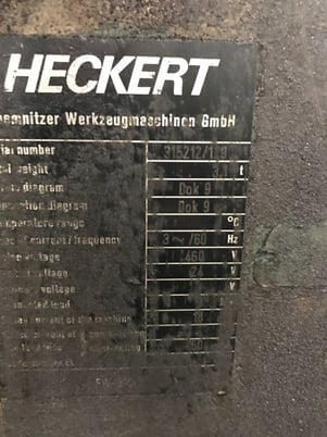 Heckert #FW-315, horizontal mill, #50, 28-1400 RPM, automatic cycle, R &F, DRP - Image 3