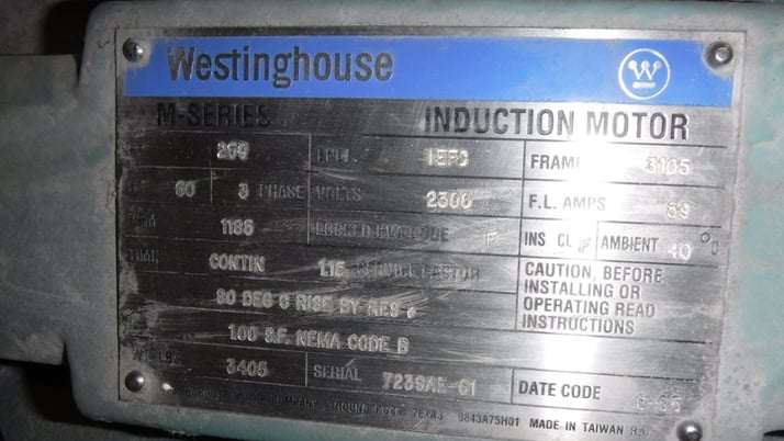 Image 3 for 250 HP 1200 RPM Westinghouse, Frame 3105, TEFC BB, 2300 Volts