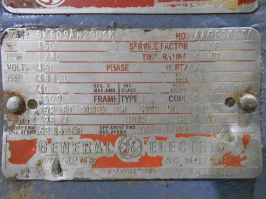 450 HP 1800 RPM General Electric, Frame 509LL, ODP, 460 Volts - Image 6