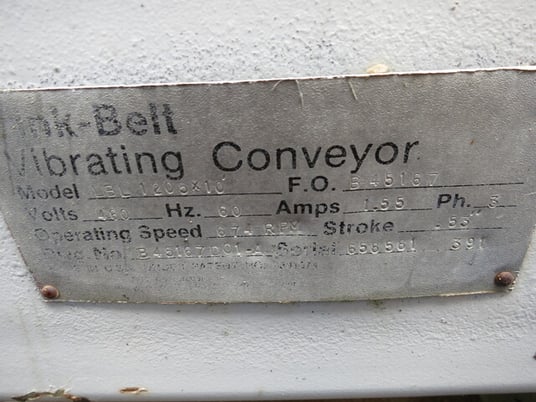 12" wide x 10' long, Link-Belt feeder, used - Image 3