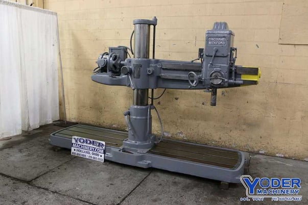 3' -9" Carlton dual base radial drill, 3 HP, power elevation, 10" spindle travel, #67012 - Image 3