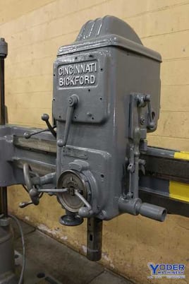 3' -9" Carlton dual base radial drill, 3 HP, power elevation, 10" spindle travel, #67012 - Image 6