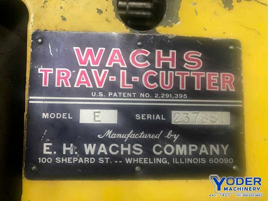 No. E E.H.Wachs Trav-L cutter & beveler, 35-55 RPM, horizontal or vertical cuts, #70166 - Image 8