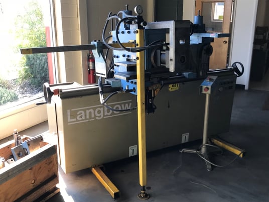 Langbow #TM38, adjustable twin head vertical bender, 72" CC, 1-1/2" tube, wheel well bender tooling, 1999 - Image 2