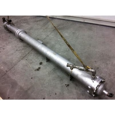 93 sq.ft., 150 psi, Allegheny Bradford sanitary heat exchanger, straight thru desing with shell expansion - Image 1