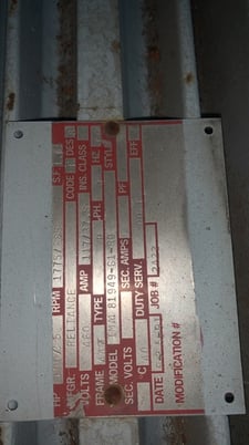 100/25 HP 1775/885 RPM Reliance, Frame 447T, TEFC, 2 winding, 1.15 service factor, 460 Volts - Image 2