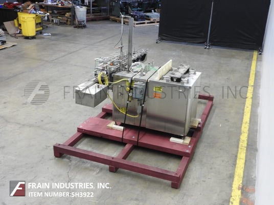 Filamatic #H-Z-300, automatic, 4 head piston filler, with 3-1/2" wide x 112" long delron product conveyor - Image 3