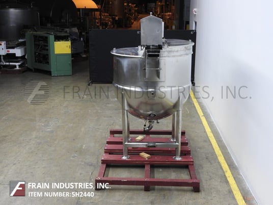 350 gallon Lee, Stainless Steel, jacketed double motion kettle, 54" diameter x 48" deep, 40 psi, lift up - Image 3