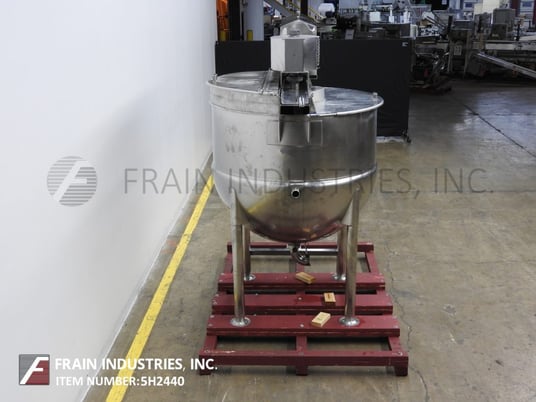 350 gallon Lee, Stainless Steel, jacketed double motion kettle, 54" diameter x 48" deep, 40 psi, lift up - Image 4