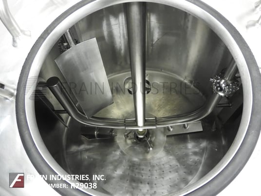350 gallon APV Crepaco #CCA, 304 Stainless Steel jacketed & insulated process tank, 48" diameter with a 40" - Image 2