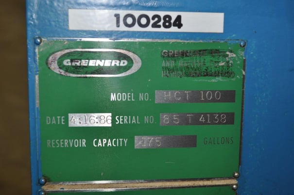 100 Ton, Greenerd #H-100-30L5, hydraulic press, 12" stroke, 20" daylight, 20" x21.25"bed, T-Slotted - Image 10