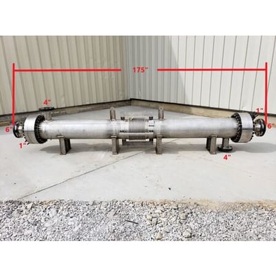 622 sq.ft., 150 psi shell, Precise Finishing, heat exchanger, 316 Stainless Steel, #16253 - Image 3