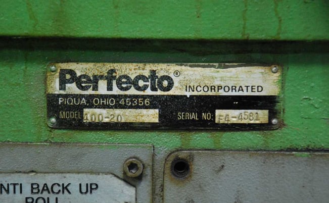 20" Perfecto #400-20, feeder, #3620 - Image 4