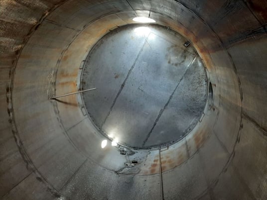 11500 gallon Stainless Steel tank, jacketed, 10' 6" diameter x 18' straight side, dome top, flat bottom, 4" - Image 10