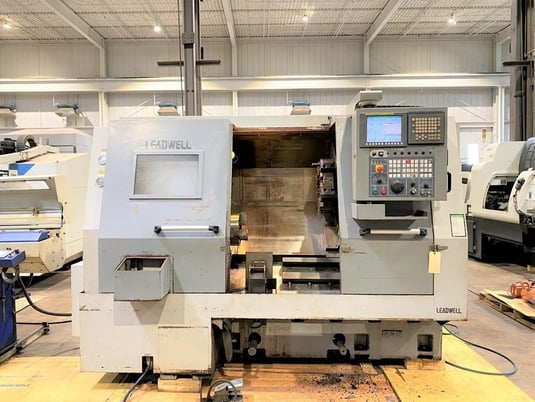 Leadwell #T-8, 26.3" swing, 10" chuck, 3-jaw, 3" bar, Fanuc 0iT, 2-Axis slant bed, 2008, #15829J - Image 3