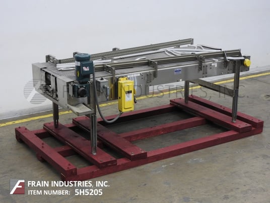 42" W x 108" L Nercon, Stainless Steel frame, accumulation table, adjustable guide rails conveyor powered by - Image 1
