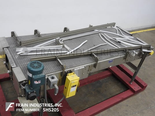 42" W x 108" L Nercon, Stainless Steel frame, accumulation table, adjustable guide rails conveyor powered by - Image 2