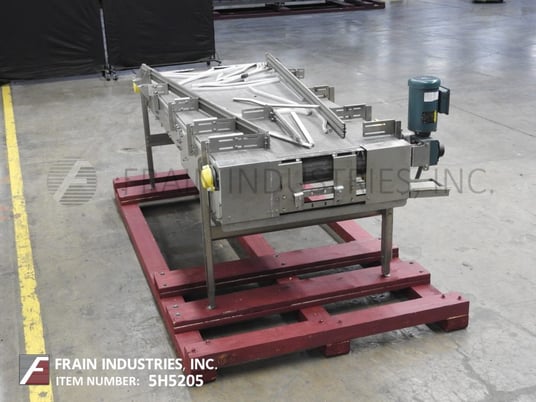 42" W x 108" L Nercon, Stainless Steel frame, accumulation table, adjustable guide rails conveyor powered by - Image 3