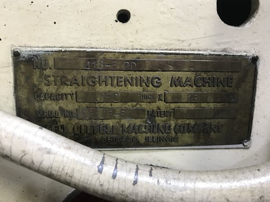 18" x .05" Littell #418-5PD, powered straightener, 5-rolls,loop Control arm, 1954, #10423 - Image 5