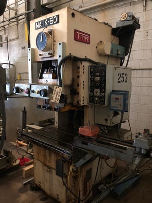 50 Ton, Heller Sutherland #Mark-50, gap press, 4.3" stroke, 33" x17.3" bed, 1998, #10563 (2 available) - Image 2