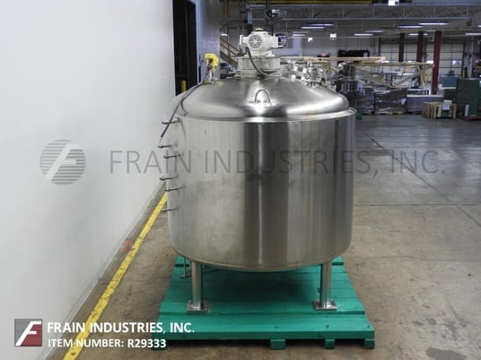 1125 gallon Feldmeier #4500L, 4500 liter capacity, 25/50 psi, 316S/S 3-zone jacketed process tank, dome top - Image 4