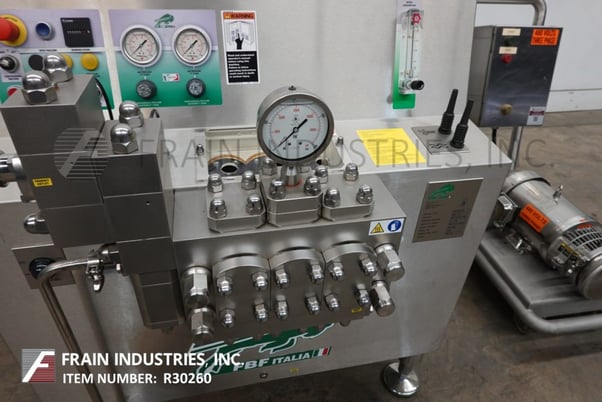FBF Italia #FBF4022/3A, 2-stage homogenizer, 792 gallons per hour, 2886 psi, semi-spherical style supply & - Image 2