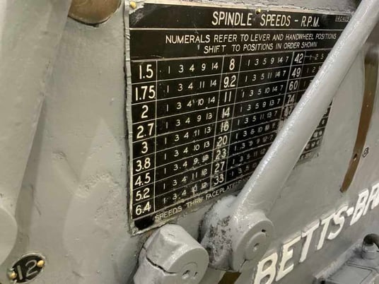 100" x 580" Betts #57R, engine lathe, 63.5" SOCS, face plate type 96" chuck, digital read out, #71093 - Image 4