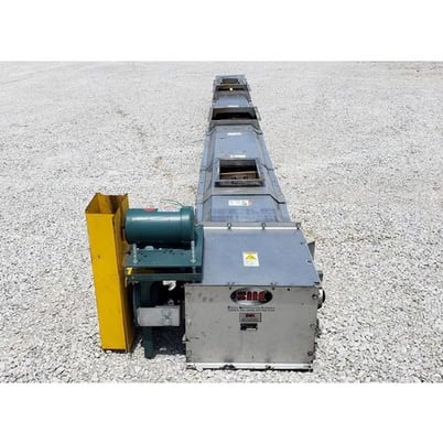 SMC, 20" width x 28' long, Stainless Steel drag conveyor, 20" x21" outlet, 2 HP, 230/460 V., 3-phase, 1745 - Image 4