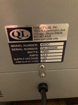 18" width x 21" H x 14" D Quincy #40GC, gravity convection oven, 450&deg;, s/n G4-005946 - Image 4