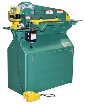 3" x 3" x 3/8" Piranha #P50, hydraulic ironworker, 50 ton, 5" throat, 3 HP, new - Image 1