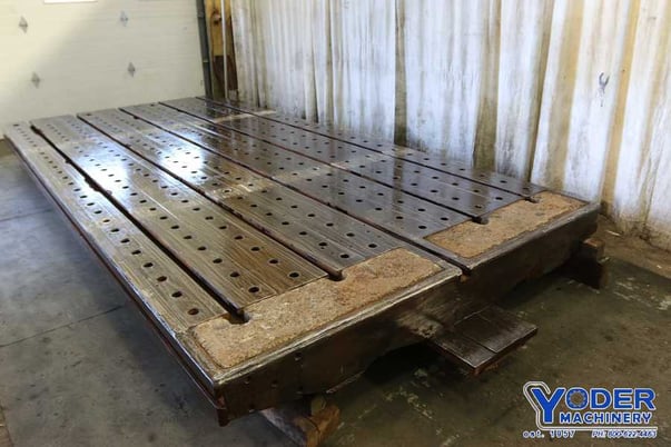 181" x 86" x 6-1/2", T-slotted floor plate, 5 T-slots, V-ways on bottom, #70834 - Image 2