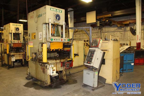88 Ton, Seyi #MK88, OBG press w/coil feed line, 5.9" stroke, 40-75 SPM, 1996, #67684 (2 available) - Image 2
