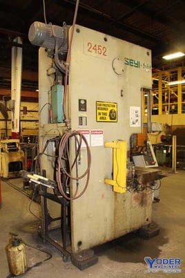 88 Ton, Seyi #MK88, OBG press w/coil feed line, 5.9" stroke, 40-75 SPM, 1996, #67684 (2 available) - Image 4