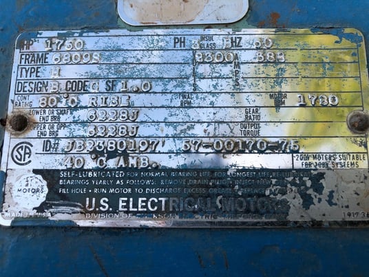1750 HP 1780 RPM U.S. Motors, Frame 6809S, ODP, BB, 2300/4000 Volts - Image 1