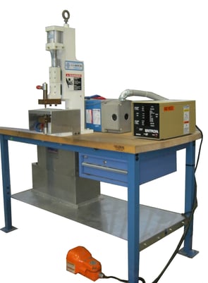 C-Frame Bench Type Weld Head, Heron #SB-1, 8" throat, 3.5" cylinder, standard dual acting air type, brand new - Image 2