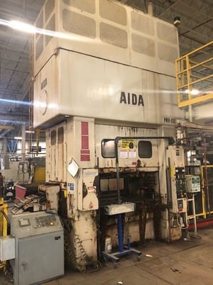 330 Ton, Aida #PMX-L2-300(1), straight side double crank press, Link drive, 5.9" stroke, 18.5" Shut Height - Image 1