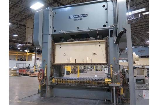 600 Ton, Brown & Boggs #SS2-600-120-60, straight side 2 point press, 12" stroke, 22" Shut Height, 12" - Image 1