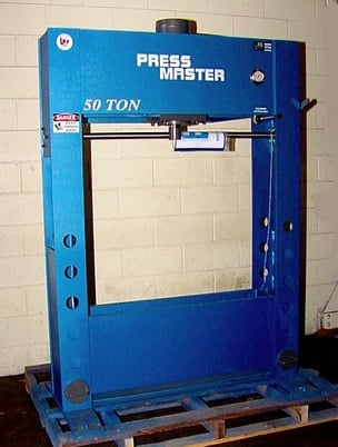 50 Ton, Press Master #HFP-50, dbl acting H-Frame hydraulic press, 12" stroke, 6" bore, double acting, powered - Image 2