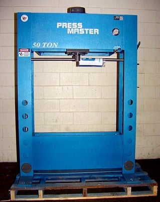 50 Ton, Press Master #HFP-50, dbl acting H-Frame hydraulic press, 12" stroke, 6" bore, double acting, powered - Image 3