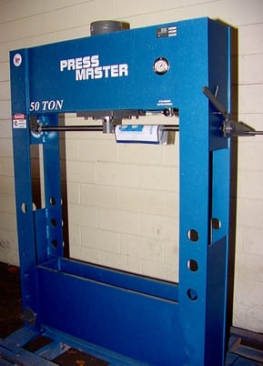 50 Ton, Press Master #HFP-50, dbl acting H-Frame hydraulic press, 12" stroke, 6" bore, double acting, powered - Image 4
