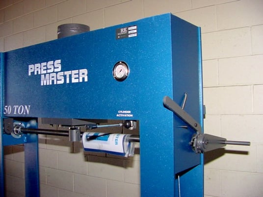 50 Ton, Press Master #HFP-50, dbl acting H-Frame hydraulic press, 12" stroke, 6" bore, double acting, powered - Image 5