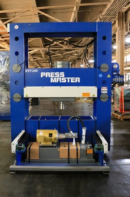 200 Ton, Press Master #RTP-200, H-frame hydraulic press, 20" stroke, roll-In table press, #158297 - Image 1