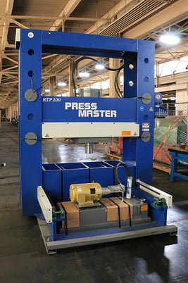 200 Ton, Press Master #RTP-200, H-frame hydraulic press, 20" stroke, roll-In table press, #158297 - Image 3