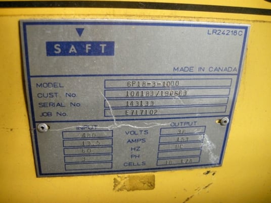 Exide #6P18-3-1000, 666 Battery Charger, 36 VDC - Image 2