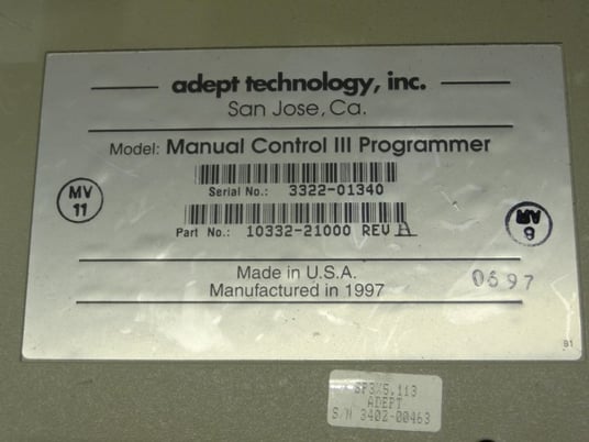 Adept #10332-21000 Tech Teach pendant controller, 1997 - Image 5