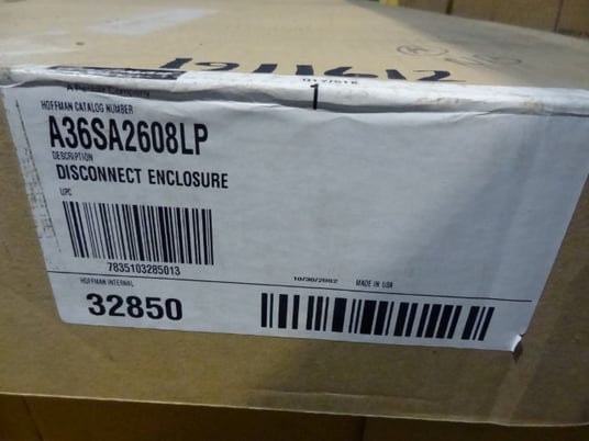 Hoffman #A36SA2608LP, 26" x 36" x 8" electrical disconnect enclosure - Image 2