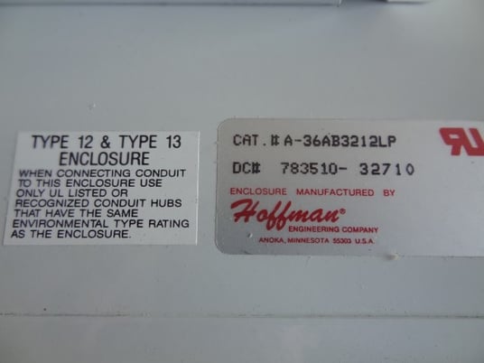 Hoffman #A36AB3212LP, 32" x 36" x 12" electrical enclosure - Image 5